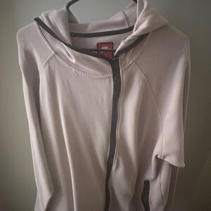 Nike Women's Cream Pink Bomber Jacket with Black Trim